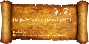 Hajnáczki Hannibál névjegykártya
